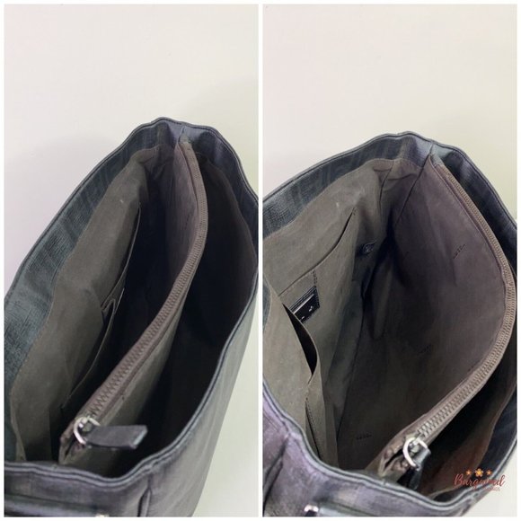 Authentic Fendi Black Zucca Print Coated Canvas Messenger Crossbody Flap Bag - Picture 10 of 13